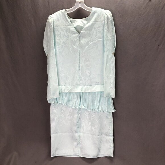 VINTAGE MICHAEL MARCELLA LTD BARBARA CHODOS PALE BLUE FANCY DRESS SIZE 12 - Picture 6 of 11